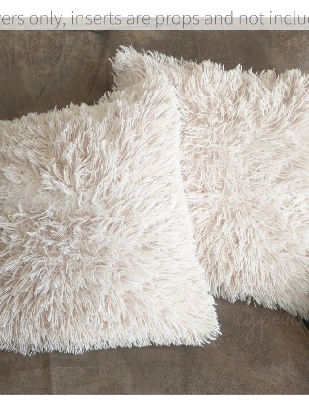 NordECO Home Luxury Throw Pillow Covers 2 Pack18”x18” Beige Faux Fur Fleece
